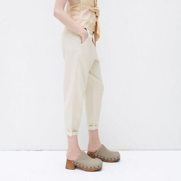 Cream Zara Linen Blend Pants (NWT) - Picture 4 of 10